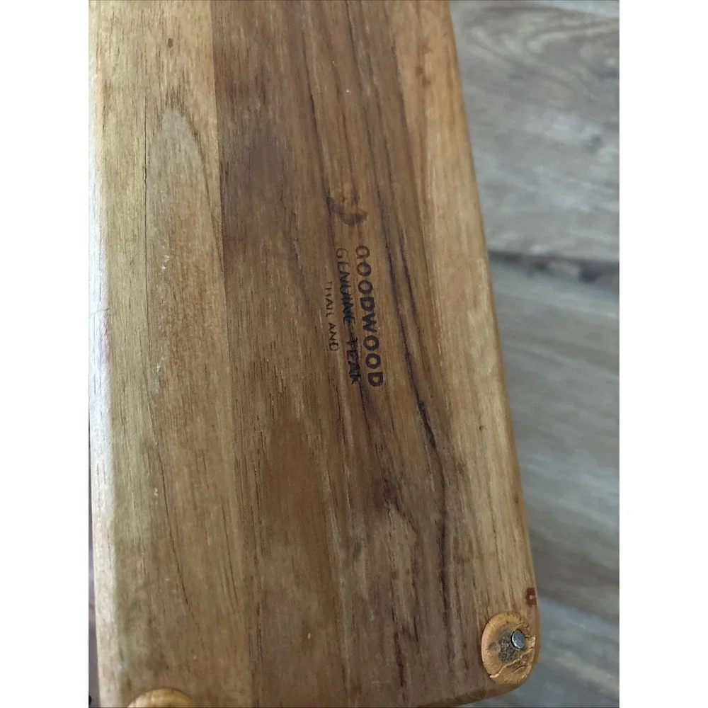 VTG Goodwood Teak‎ Wood Napkin Holder Letter Memo MCM Boho Decor Thailand